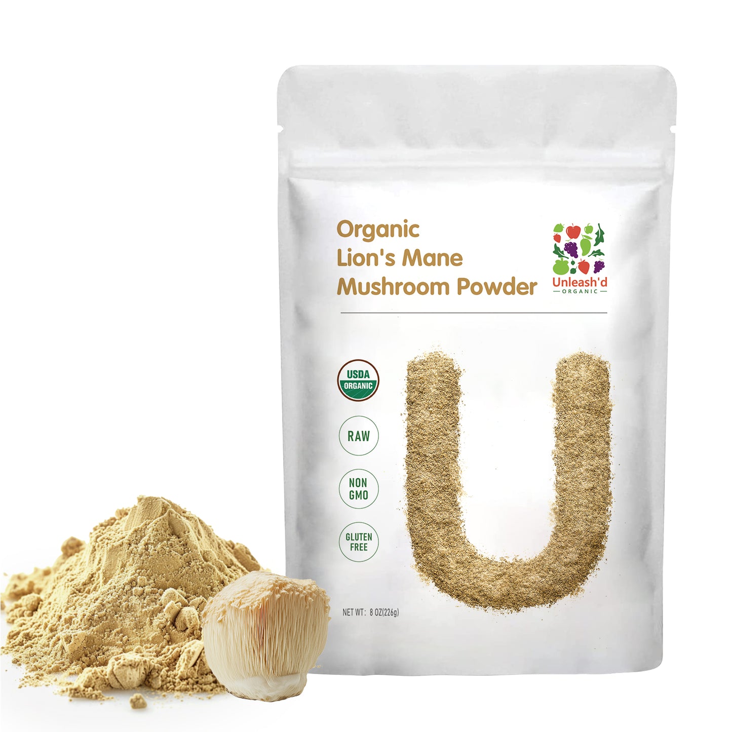 Organic Lion's Mane Mushroom Powder 16 oz